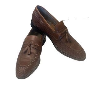 MENS CLARKS TOR COLLECTION TWINLEY FREE LEATHER SLIP ON TASSEL LOAFER SHOES Sz 9